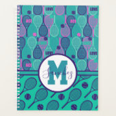 Met naam Minty- en paarse tennisrackets Planner (Voorkant)