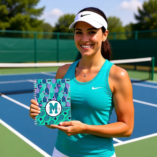 Met naam Minty- en paarse tennisrackets Planner