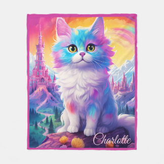 😺 Met naam Mooie pastelkat Fleece Deken