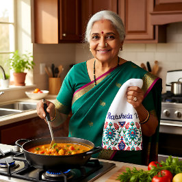 Met naam 💙 💚 mooie Turkse tegels Theedoek