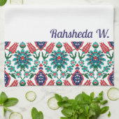 Met naam 💙 💚 mooie Turkse tegels Theedoek (Gevouwen)