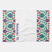 Met naam 💙 💚 mooie Turkse tegels Theedoek (Horizontaal)