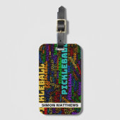 Met naam Pickleball-lettering Bagagelabel (Voorkant (verticaal))
