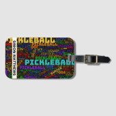 Met naam Pickleball-lettering Bagagelabel (Voorkant (horizontaal))