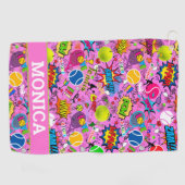 Met naam 😍 roze 🤩 Eclectisch 🎾 Golfhanddoek (Horizontaal)
