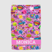 Met naam 😍 roze 🤩 Eclectisch 🎾 Golfhanddoek (Voorkant)