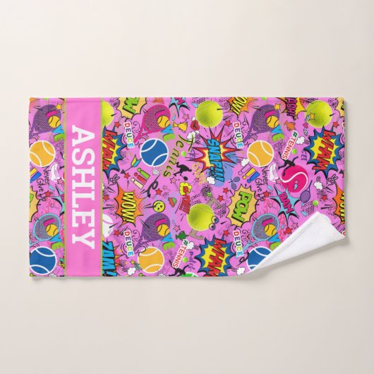 Met naam 😍 roze 🤩 Eclectisch 🎾 Handdoek (Handdoek)