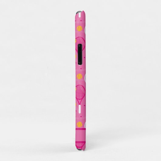Met naam Roze en wit tennisracketpatroon Case-Mate iPhone Case (Achterkant/rechts)