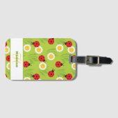 Met naam 🐞 Spring pickleball op vers groen Bagagelabel (Voorkant (horizontaal))