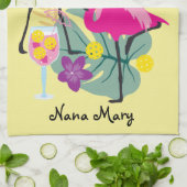 Met naam Summer Pickleball 🤩 Tropische Partij Theedoek (Gevouwen)