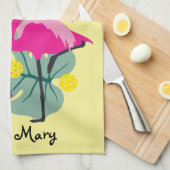 Met naam Summer Pickleball 🤩 Tropische Partij Theedoek (Quarter Fold)