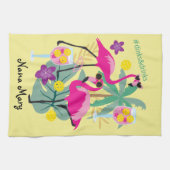 Met naam Summer Pickleball 🤩 Tropische Partij Theedoek (Horizontaal)