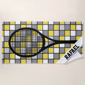 Met naam 🎾 tennisracket strandlaken (Voorkant)