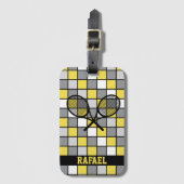 Met naam 🎾 tennisrackets bagagelabel (Voorkant (verticaal))