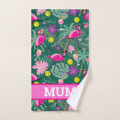 🦩 🦩 met naam, Tropisch feest met pickleball, Bad Handdoek (Handdoek)