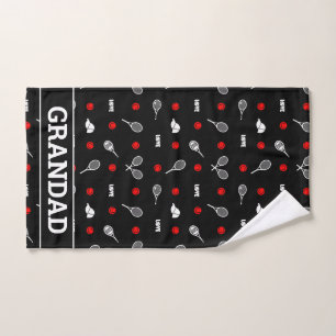 Met naam 🎾zwart-wit tennis🎾 handdoek