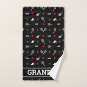 Met naam 🎾zwart-wit tennis🎾 handdoek (Handdoek)