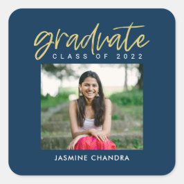 Met name Afstuderen met roekbewerkbare kleuren Vierkante Sticker