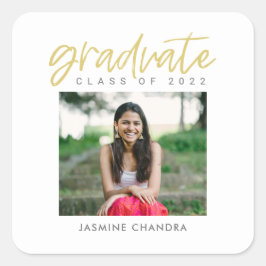 Met name Afstuderen met roekbewerkbare kleuren Vierkante Sticker