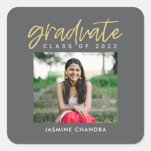 Met name Afstuderen met roekbewerkbare kleuren Vierkante Sticker (Voorkant)