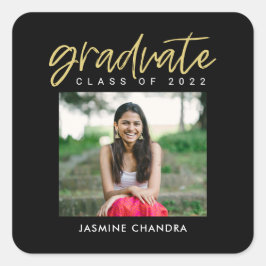 Met name Afstuderen met roekbewerkbare kleuren Vierkante Sticker