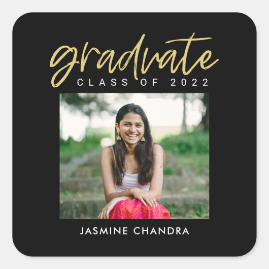Met name Afstuderen met roekbewerkbare kleuren Vierkante Sticker (Voorkant)