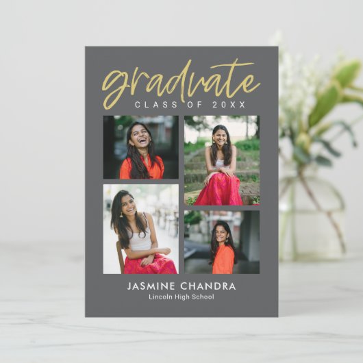 Met name de optie Bewerkbare kleuren Afstuderen be Kaart (Staand voorkant)