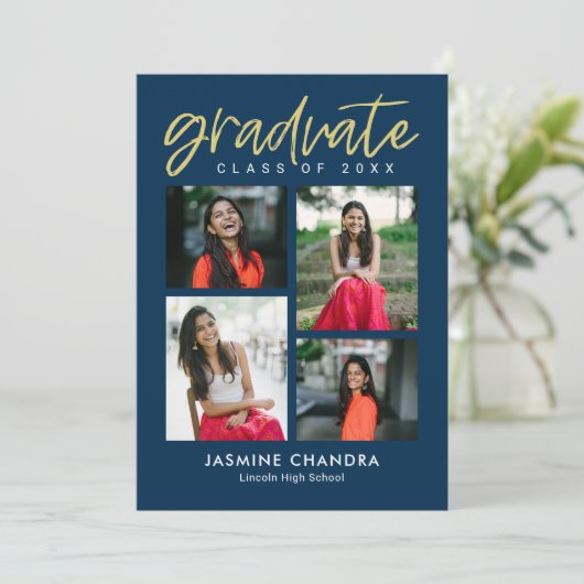 Met name de optie Bewerkbare kleuren Afstuderen be Kaart (Staand voorkant)