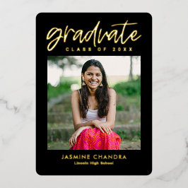 Met name Folie Afstuderen bewerkbare kleuren Folie Folie Uitnodiging