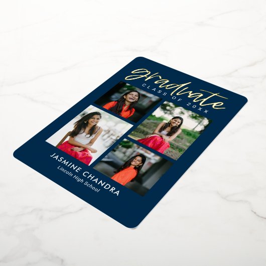 Met name Folie Afstuderen bewerkbare kleuren Folie Folie Uitnodiging (Gedraaid)