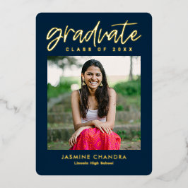 Met name Folie Afstuderen bewerkbare kleuren Folie Folie Uitnodiging