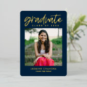 Met name Folie Afstuderen bewerkbare kleuren Folie Folie Uitnodiging (Staand Voorkant)