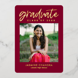 Met name Folie Afstuderen bewerkbare kleuren Folie Folie Uitnodiging