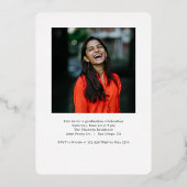 Met name Folie Afstuderen bewerkbare kleuren Folie Folie Uitnodiging (Achterkant)