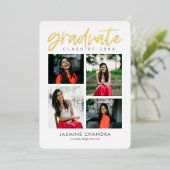 Met name Folie Afstuderen bewerkbare kleuren Folie Folie Uitnodiging (Staand Voorkant)