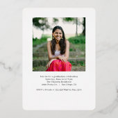 Met name Folie Afstuderen bewerkbare kleuren Folie Uitnodiging (Achterkant)