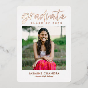 Met name Folie Afstuderen bewerkbare kleuren Folie Uitnodiging