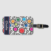 Met name Patroon met Pickleballen Bagagelabel (Voorkant (horizontaal))