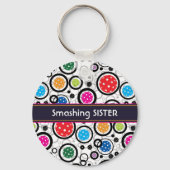 Met name Patroon met Pickleballen Sleutelhanger (Voorkant)