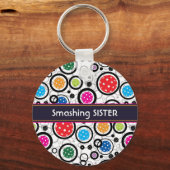 Met name Patroon met Pickleballen Sleutelhanger (Voorkant)