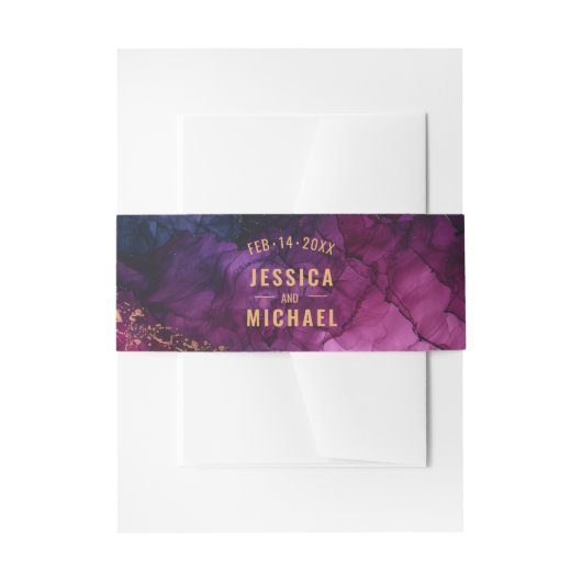 Met namen Celestial Elegance Marble Symphony Uitnodigingen Wikkel (Voorkant Voorbeeld)