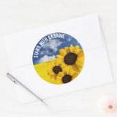 Met Oekraïne staan geel en blauw met zonnebloemen Ronde Sticker (Envelop)
