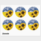 Met Oekraïne staan geel en blauw met zonnebloemen Ronde Sticker (Vel)