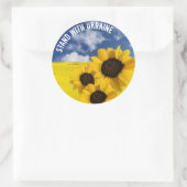 Met Oekraïne staan geel en blauw met zonnebloemen Ronde Sticker (Tas)