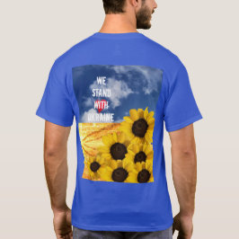 Met Oekraïne staan geel en blauw met zonnebloemen T-shirt