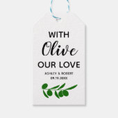 Met Olijf Onze Liefde, Olijfolie of Olijf Cadeau L Cadeaulabel (Voorkant)