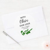 Met Olive Onze Liefde, Olijfolie Cirkel Stickers (Envelop)