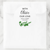 Met Olive Onze Liefde, Olijfolie Cirkel Stickers (Tas)
