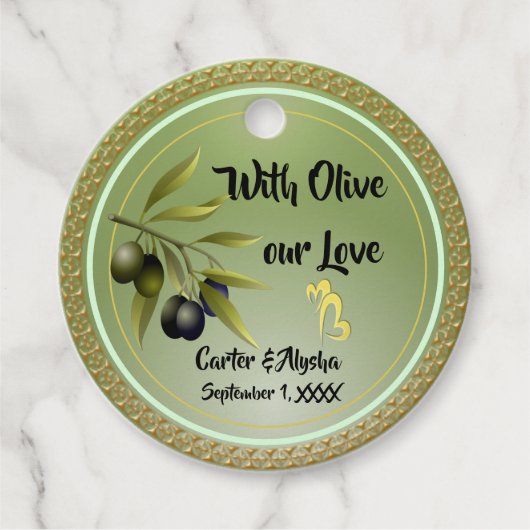 Met Olive onze liefde op maat Bedankjes Labels (Voorkant)