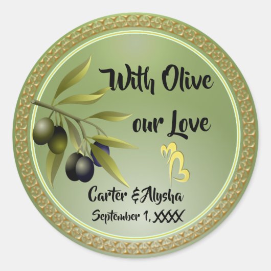 Met Olive onze liefde op maat Ronde Sticker (Voorkant)